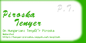 piroska tenyer business card